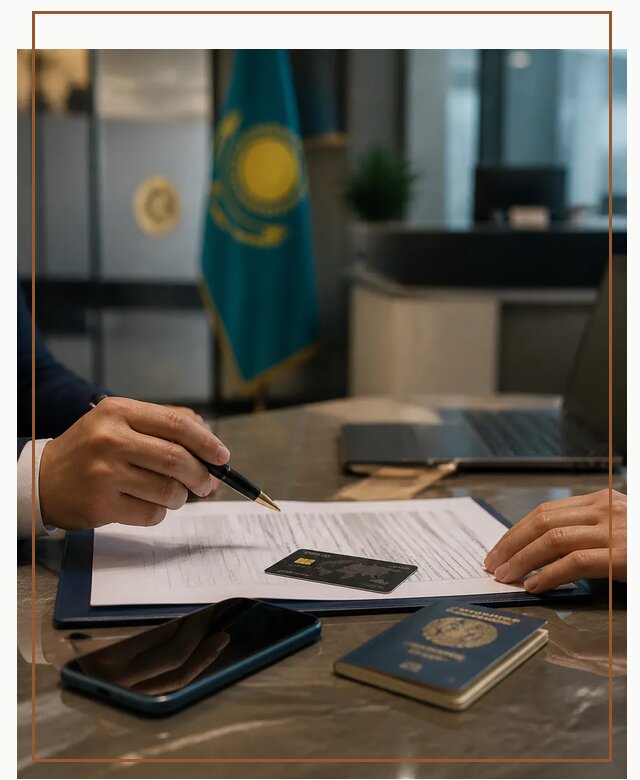 Открытие счета и банковской карты в Казахстане в Аксае